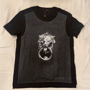 Alexander McQueen Black Tee with Lion Graphic